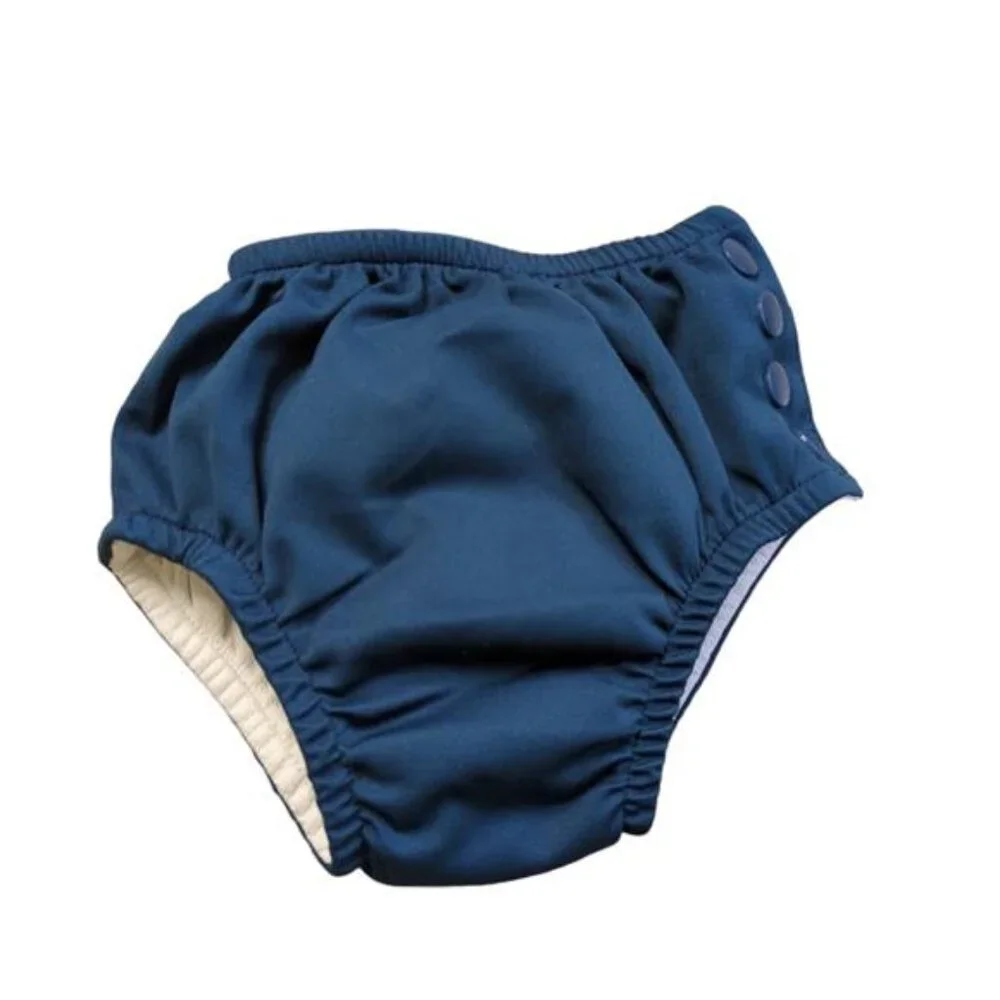i Play. Baby Resuable Snap Swim Diaper Navy 6 months 10-18 lbs